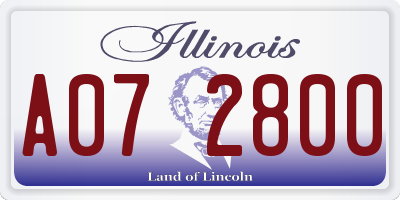 IL license plate A072800