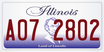 IL license plate A072802