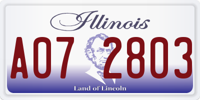 IL license plate A072803