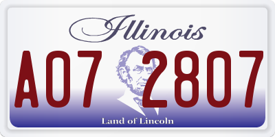 IL license plate A072807