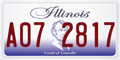 IL license plate A072817