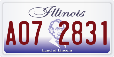IL license plate A072831