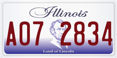 IL license plate A072834