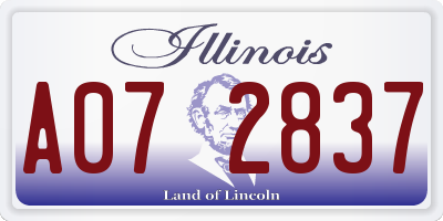 IL license plate A072837