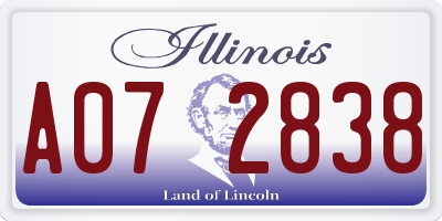 IL license plate A072838