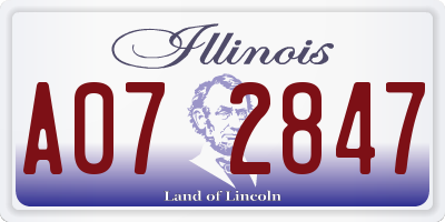 IL license plate A072847