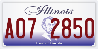IL license plate A072850