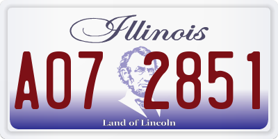 IL license plate A072851