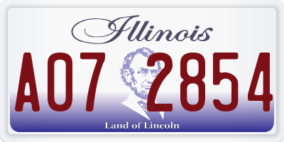 IL license plate A072854