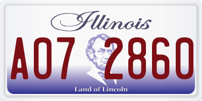 IL license plate A072860