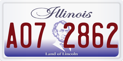 IL license plate A072862