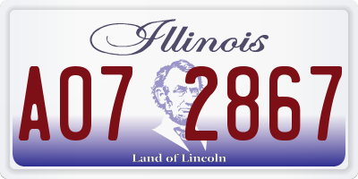 IL license plate A072867