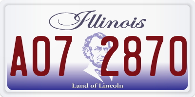 IL license plate A072870