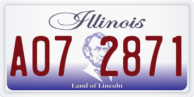 IL license plate A072871
