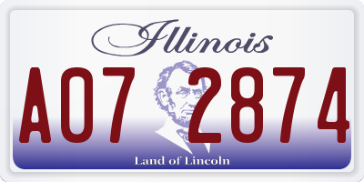 IL license plate A072874