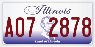 IL license plate A072878