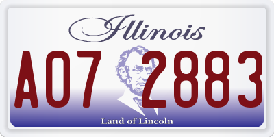 IL license plate A072883