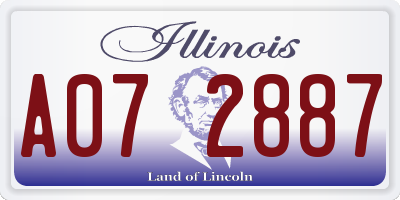 IL license plate A072887