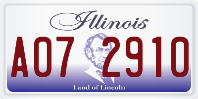 IL license plate A072910