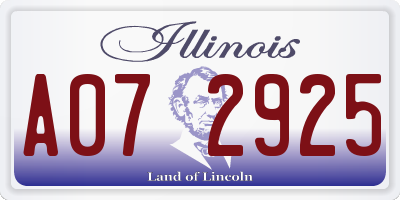 IL license plate A072925