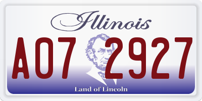 IL license plate A072927