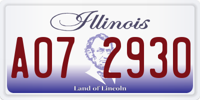 IL license plate A072930