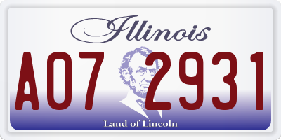 IL license plate A072931