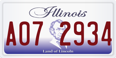 IL license plate A072934