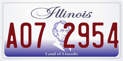 IL license plate A072954