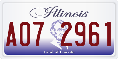 IL license plate A072961