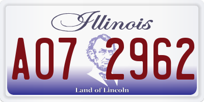 IL license plate A072962