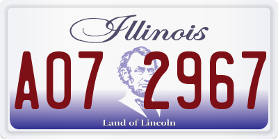 IL license plate A072967
