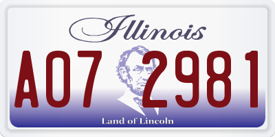 IL license plate A072981