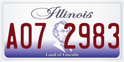 IL license plate A072983