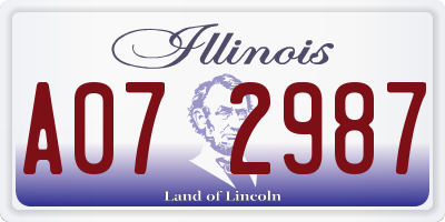 IL license plate A072987