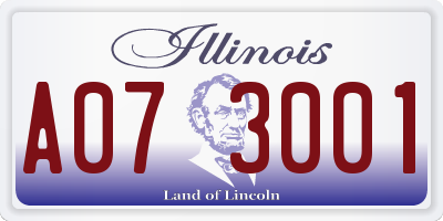 IL license plate A073001