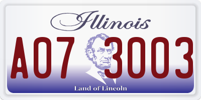 IL license plate A073003