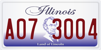 IL license plate A073004