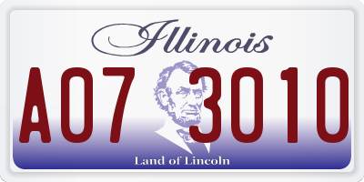 IL license plate A073010