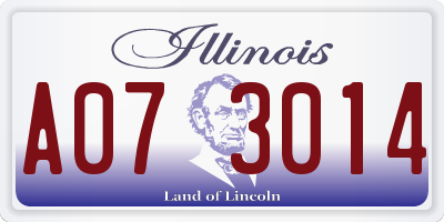 IL license plate A073014