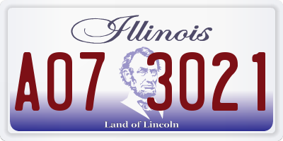 IL license plate A073021