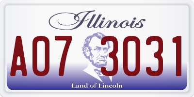 IL license plate A073031