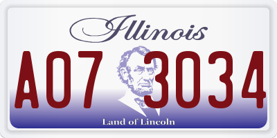 IL license plate A073034
