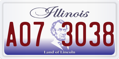 IL license plate A073038