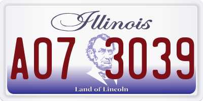 IL license plate A073039