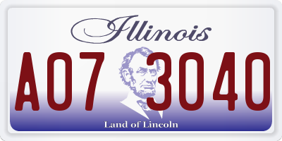 IL license plate A073040