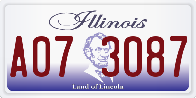 IL license plate A073087