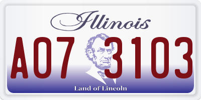 IL license plate A073103