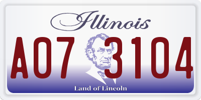 IL license plate A073104