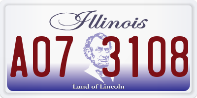 IL license plate A073108